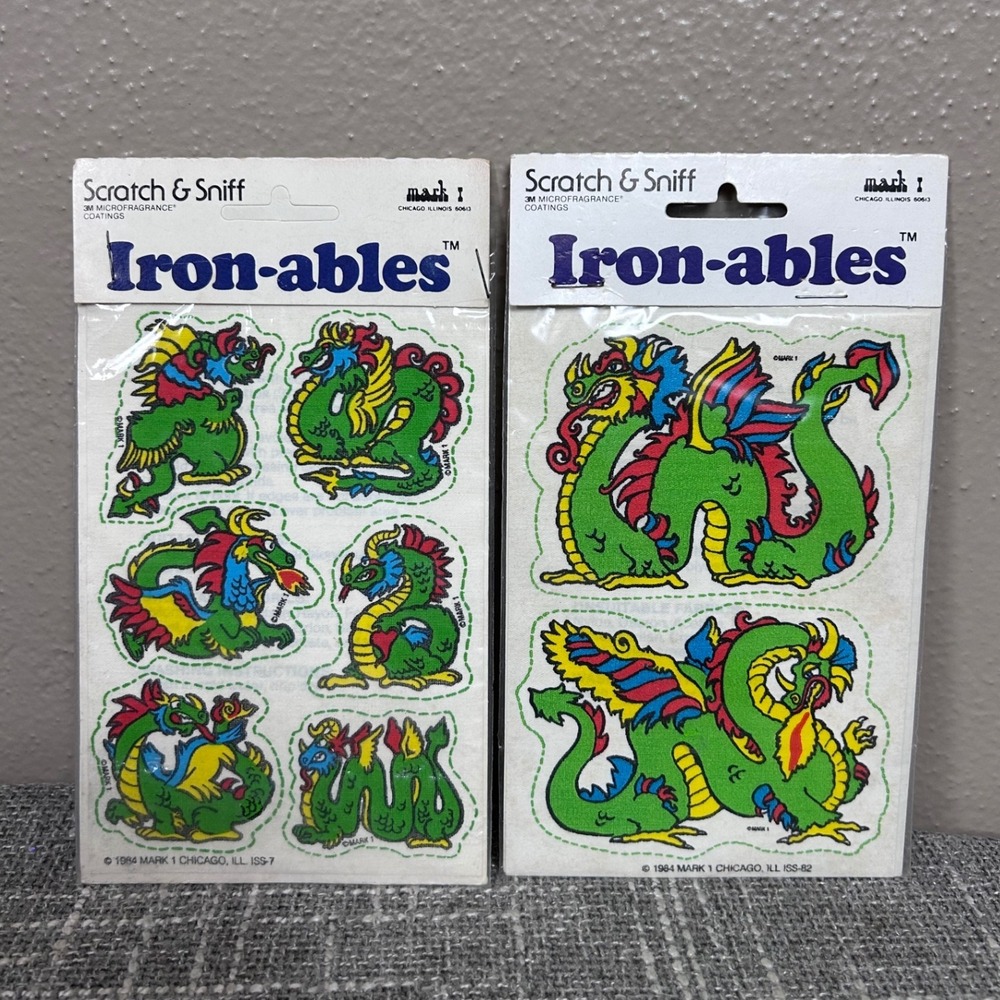 Mark 1 Iron-ables Dragon Scratch Sniff Self-Adhesive Iron On‎ Patch 1984